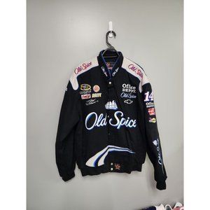 Vintage Tony Stewart Old Spice Racing Jacket Coat NASCAR  Design Black Large